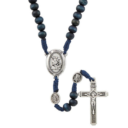 St. Michael Wood and Cord Rosary