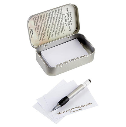 St. Padre Pio Pen and Paper Prayer Box