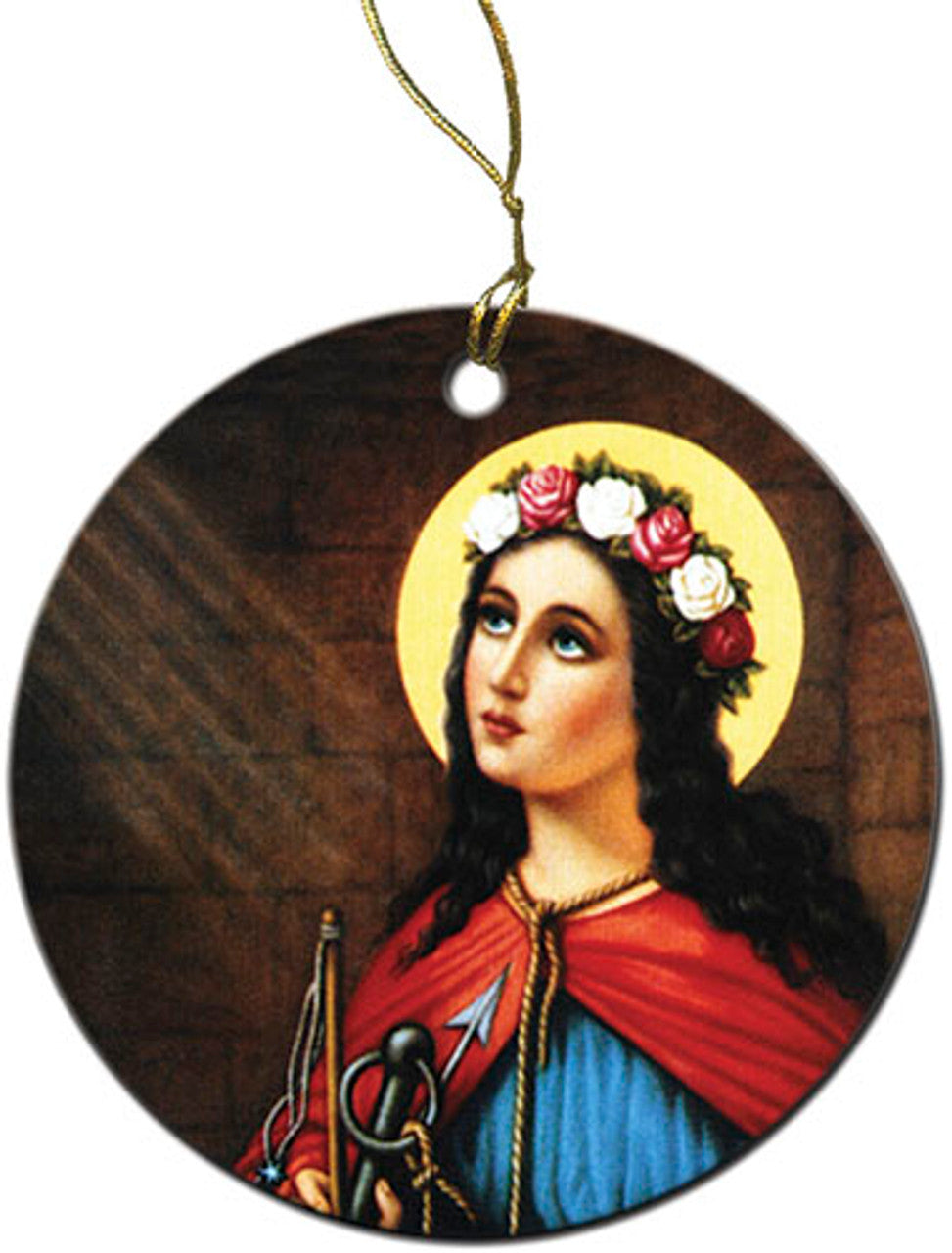 St. Philomena 2 sided Porcelain Ornament - Unique Catholic Gifts