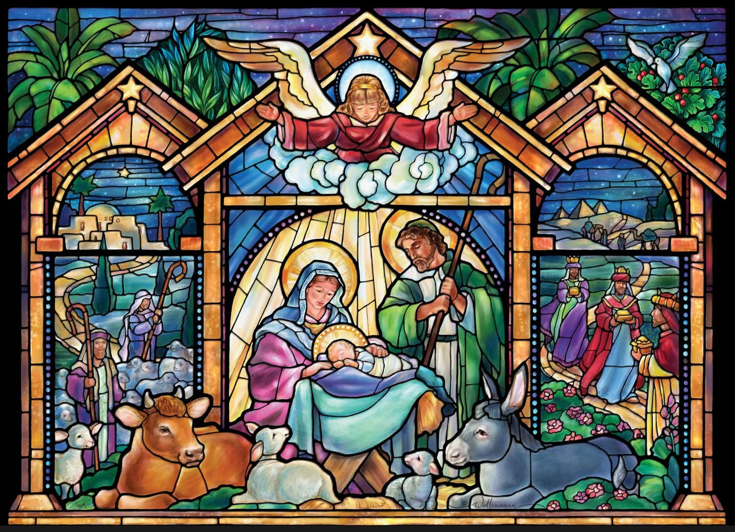 'Stained Glass Nativity' - 24 Section Jigsaw Advent Calendar 1000 Piece