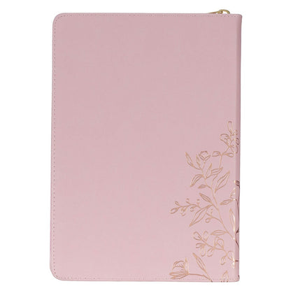 Strength and Dignity Pink Faux Leather Journal Proverbs 31:25