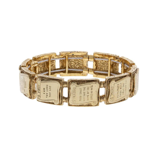 Ten Commandments Gold Stretch Bracelet