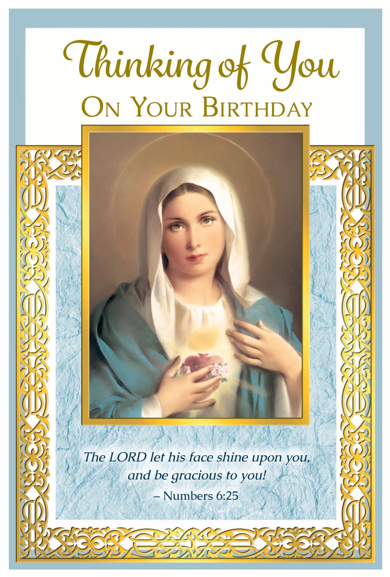 Thinking of you on your Birthday Greeting Card - Unique Catholic Gifts