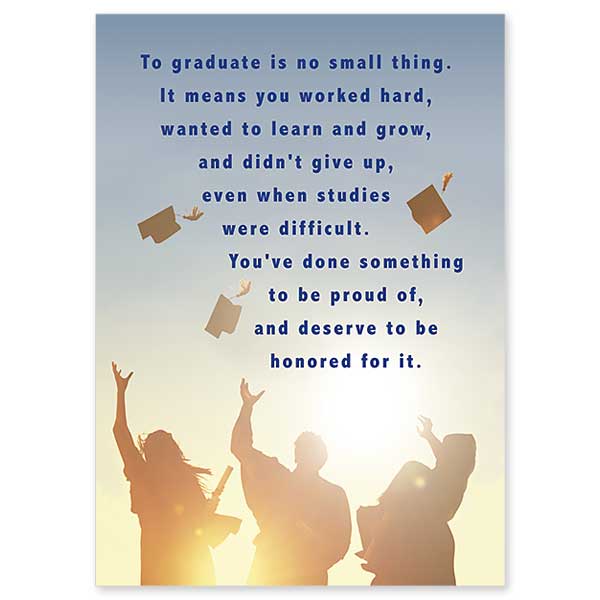 To Graduate Is No Small Thing General Graduation Congratulations Card - Unique Catholic Gifts