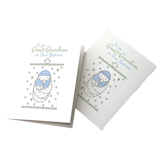 To You Great-Grandson on Your Baptism Card