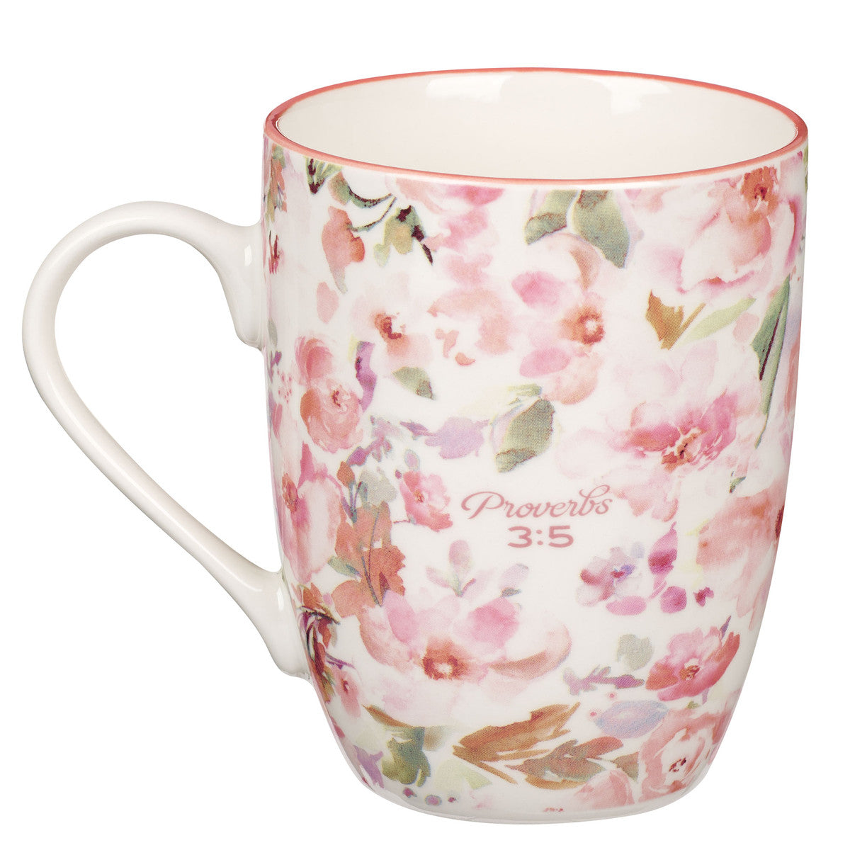 Trust in Lord Floral Ceramic Mug - Proverbs 3:5 - Unique Catholic Gifts