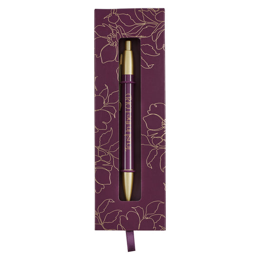 Trust in The Lord Purple Gift Pen - Proverbs 3:5 - Unique Catholic Gifts