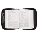 Two-fold Black Faux Leather Organizer Bible Cover Medium - Unique Catholic Gifts