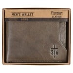 John 3:16 Cross Taupe Full Grain Leather Wallet