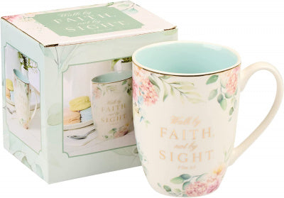 Walk By Faith Ceramic Mug - Unique Catholic Gifts