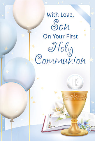 With Love Son on Your Holy First Communion Greeting Card