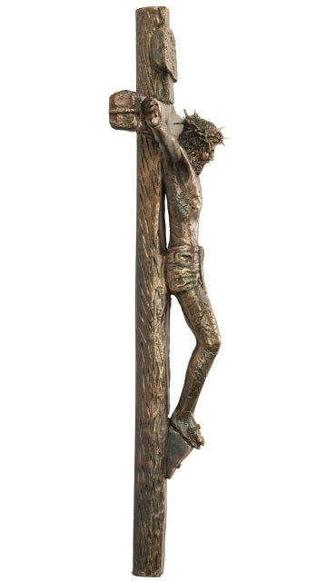 Life Like Bronze Crucifix 20"