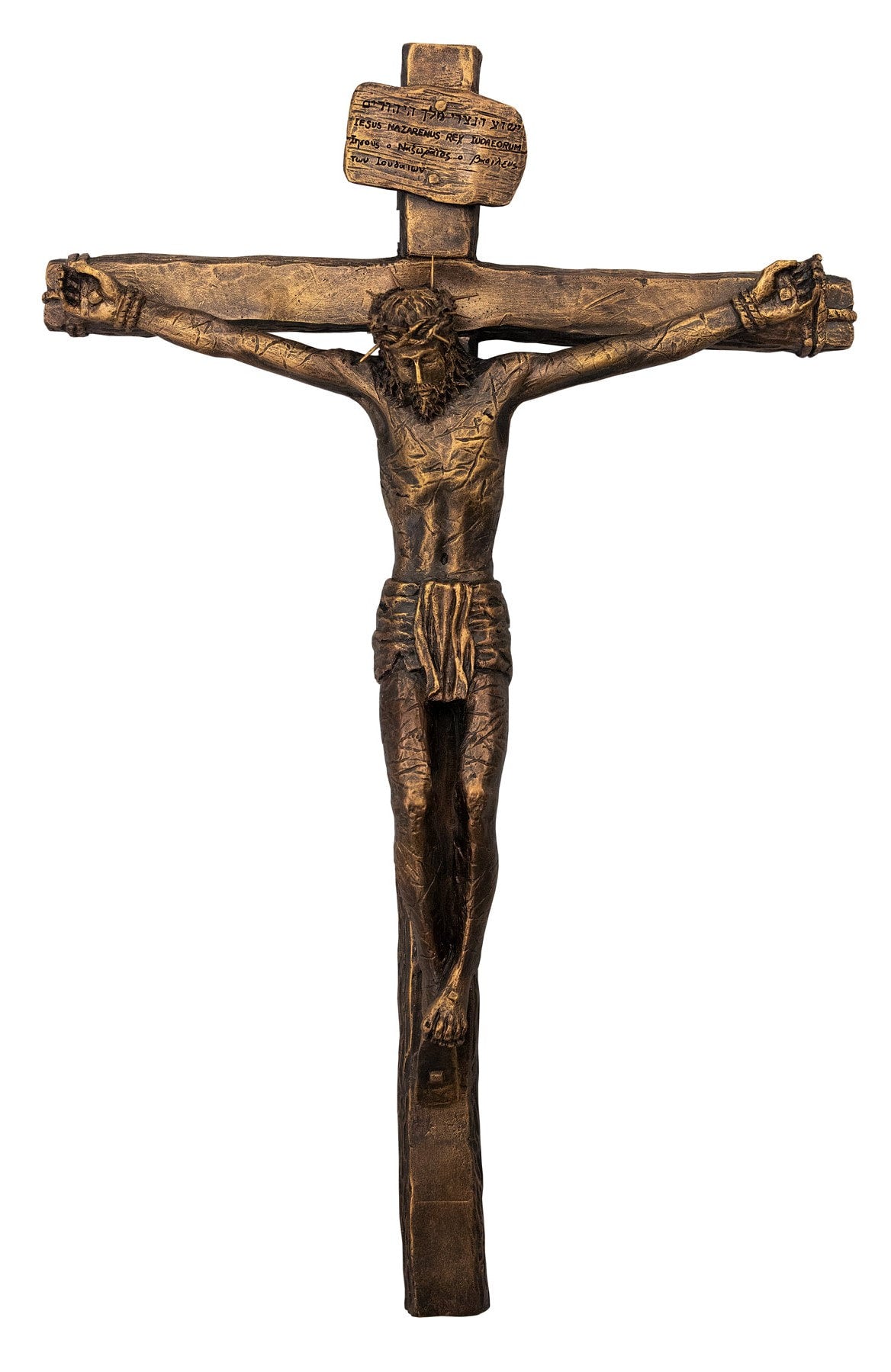 Life Like Bronze Crucifix 20"