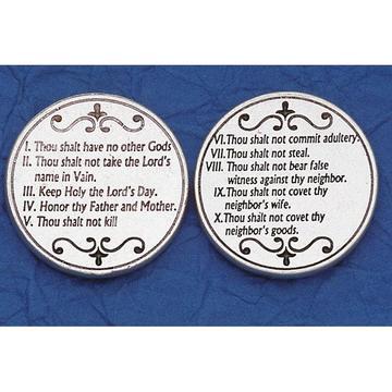 The Ten Commandments Italian Pocket Token Coin - Unique Catholic Gifts