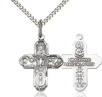 Sterling Silver 5-Way Cross 3/4" - Unique Catholic Gifts