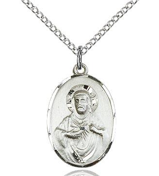 Sterling Silver Scapular Medal 3/4" - Unique Catholic Gifts