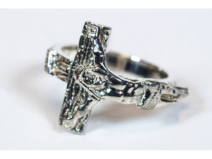 Sterling Silver Mens Crucifix Ring - Unique Catholic Gifts