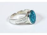 Miraculous Ring Blue Epoxy - Sterling Silver Ring - Blue Jewelry - Epoxy Jewelry - Unique Catholic Gifts