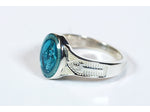 Miraculous Ring Blue Epoxy - Sterling Silver Ring - Blue Jewelry - Epoxy Jewelry - Unique Catholic Gifts