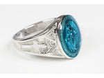 Miraculous Ring Blue Epoxy - Sterling Silver Ring - Blue Jewelry - Epoxy Jewelry - Unique Catholic Gifts