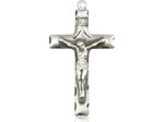 Sterling Silver Crucifix Pendant on a 24 inch Sterling Silver Heavy Curb Chain. - Unique Catholic Gifts