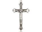 Sterling Silver Crucifix Pendant on a 24 inch Light Rhodium Heavy Curb Chain. - Unique Catholic Gifts