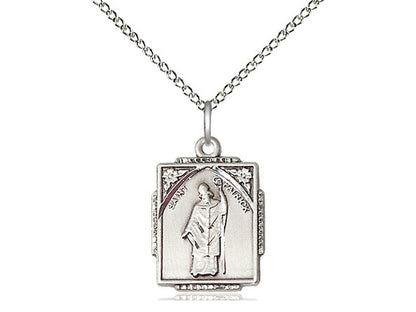 Sterling Silver St Patrick Medal 18" - Unique Catholic Gifts