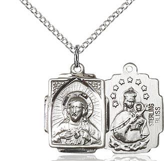 Sterling Silver Scapular Pendant (5/8 x 1/2") - Unique Catholic Gifts