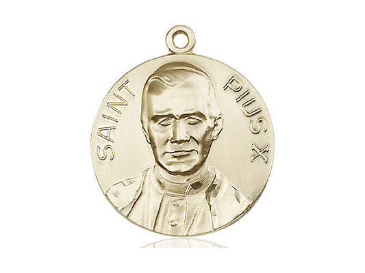 14kt Gold Pope Pius X Medal. - Unique Catholic Gifts