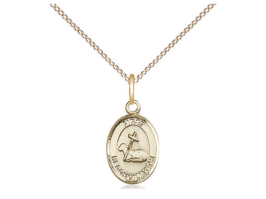 14kt Gold Filled First Reconciliation Pendant on a 18 inch Gold Filled Light Curb Chain. - Unique Catholic Gifts