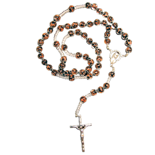 Black Swirl Genuine Murano Rosary with handknotted Sommerso Beads - Unique Catholic Gifts