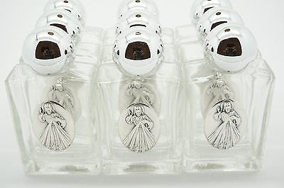 Lot of 12 Divine Mercy Glass Bottles - Unique Catholic Gifts