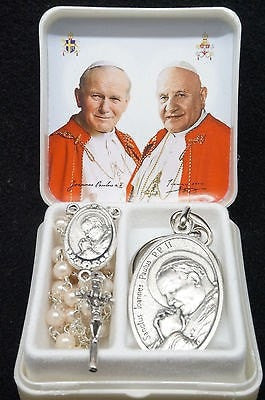 St John Paul II and St John XXIII Rosary and Keychain - Unique Catholic Gifts