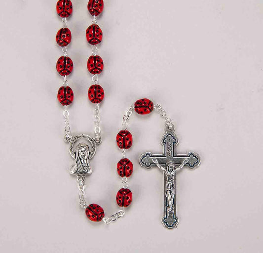 Ladybug Rosary " Our Lady's Bug" (7MM) - Unique Catholic Gifts