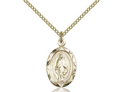 14kt Gold Filled Miraculous Medal Pendant 3/4" - Unique Catholic Gifts