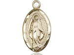 14kt Gold Filled Miraculous Pendant on a 18 inch Gold Filled Light Curb Chain. - Unique Catholic Gifts