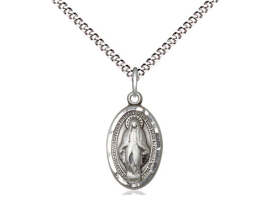 Sterling Silver Miraculous Medal 5/8" with 18" chain - Unique Catholic Gifts