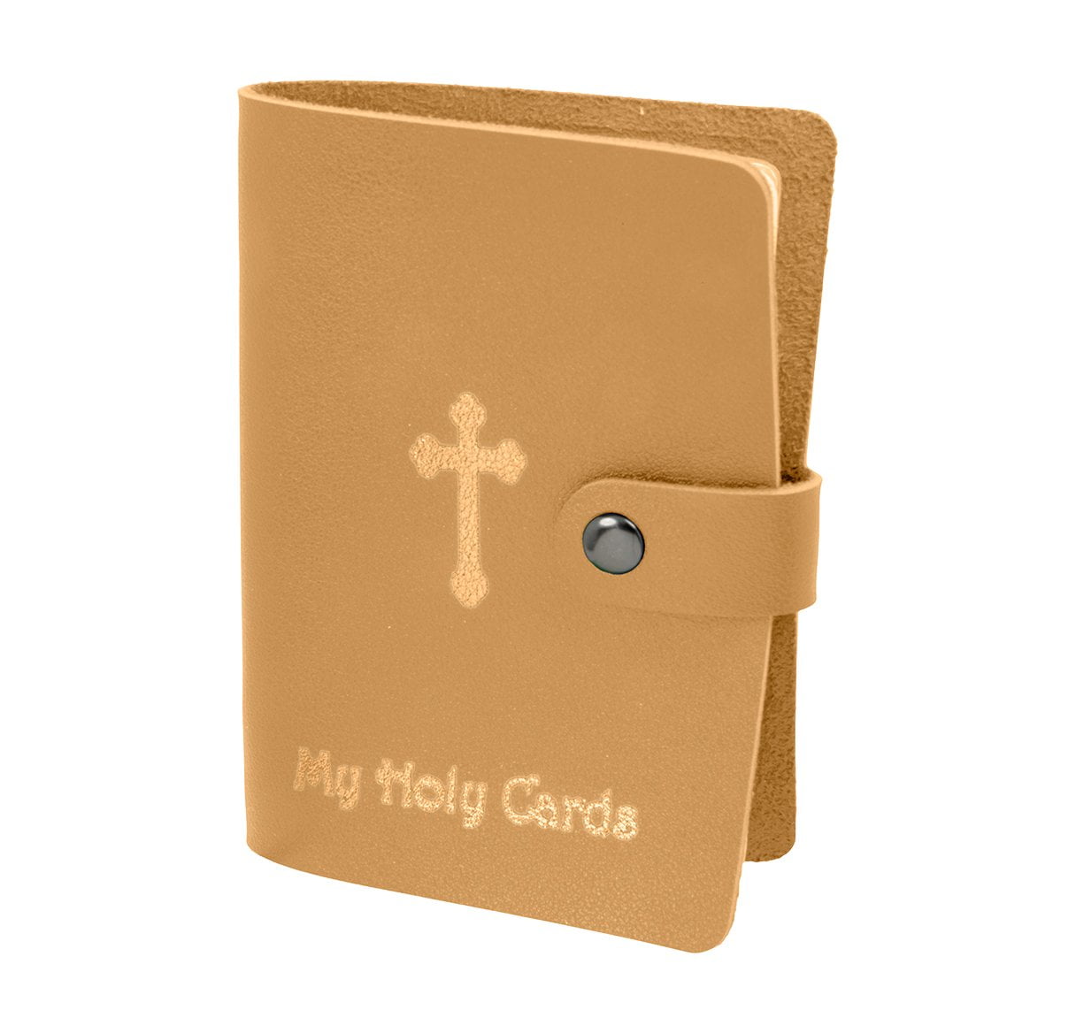 Holy Card Wallet ( Tan Leatherette) - Unique Catholic Gifts