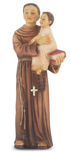 St. Anthony Hand Painted Solid Resin Statue (4") - Unique Catholic Gifts