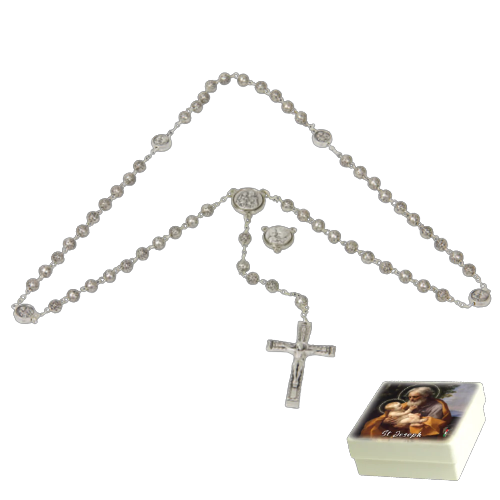 St. Joseph Metallic Rosary - 7mm - Unique Catholic Gifts