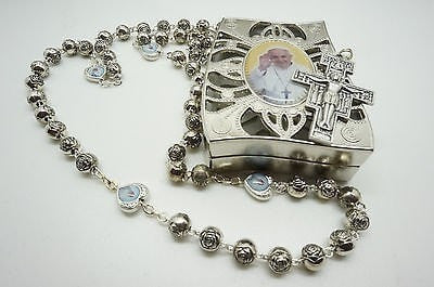 Pope Francis Rosary with prayer, gift set - Unique Catholic Gifts