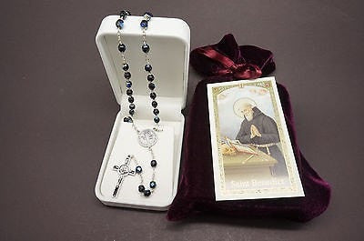 St Saint Benedict Elegant Rosary and Prayer - Unique Catholic Gifts