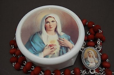 Immaculate Heart of Mary Rose Scented Rosary and Prayer - Unique Catholic Gifts