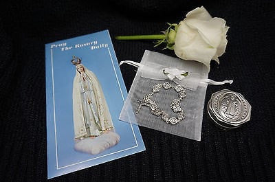 St Saint Benedict Bracelet, Bag and prayer - Unique Catholic Gifts