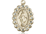 14kt Gold Miraculous Pendant on a 18 inch Gold Filled Light Curb Chain. - Unique Catholic Gifts