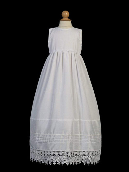 Baptismal Dress with Fancy Lace Edge White( Medium) - Unique Catholic Gifts