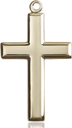 14kt Gold Filled Cross Pendant on a 24 inch Gold Plate Heavy Curb Chain. - Unique Catholic Gifts