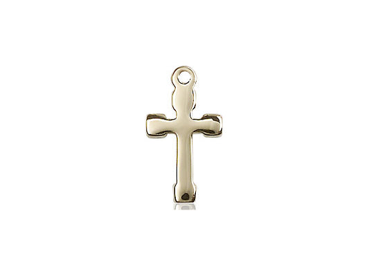 14kt Gold Filled Cross Pendant on a 18 inch Gold Filled Light Curb Chain - Unique Catholic Gifts