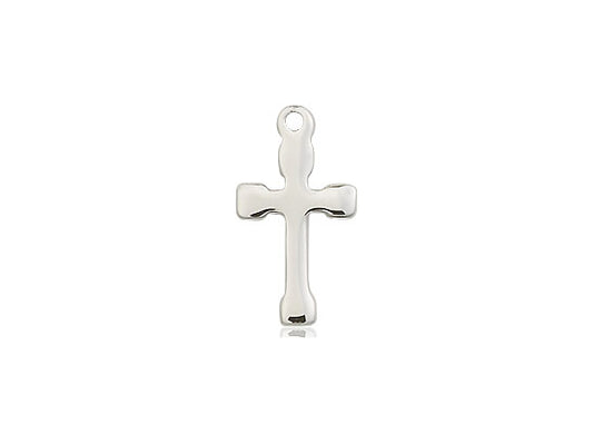 Sterling Silver Cross Pendant on a 18 inch Sterling Silver Light Curb Chain - Unique Catholic Gifts