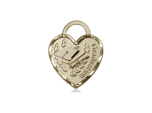 14kt Gold Filled Graduation Heart Medal. - Unique Catholic Gifts